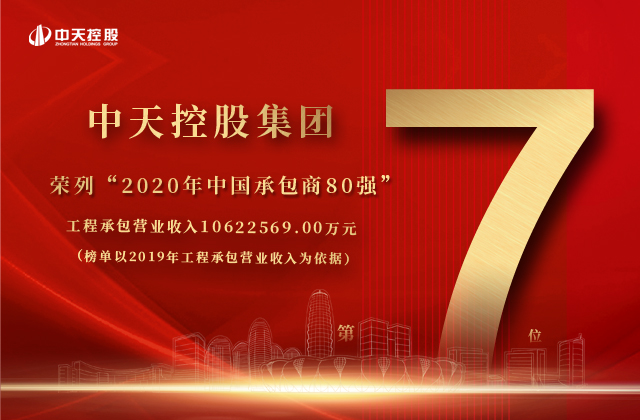 蓝冠娱乐控股集团荣列“2020年中国承包商80强”第七位！